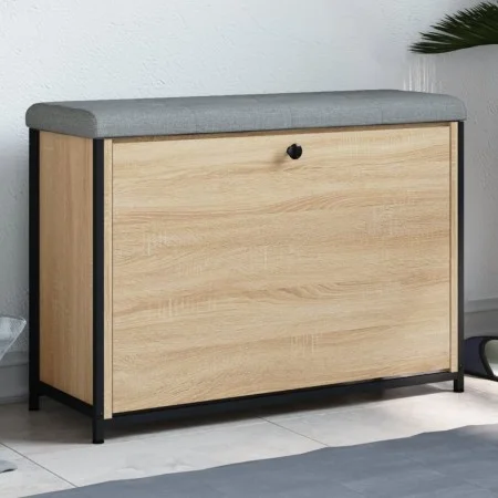 Shoe bench with folding drawer Sonoma oak 82x32x56 cm by , Benches for halls and storage - Ref: Foro24-835123, Price: 80,82 €...