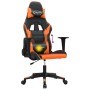 Silla gaming de masaje cuero sintético negro y naranja en Sillas gaming | Comprar online en Foro24
