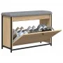 Shoe bench with folding drawer Sonoma oak 82x32x56 cm by , Benches for halls and storage - Ref: Foro24-835123, Price: 80,82 €...