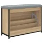 Shoe bench with folding drawer Sonoma oak 82x32x56 cm by , Benches for halls and storage - Ref: Foro24-835123, Price: 80,82 €...