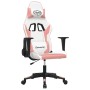 Silla gaming de masaje cuero sintético blanco y rosa en Sillas gaming | Comprar online en Foro24