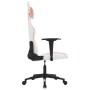 Silla gaming de masaje cuero sintético blanco y rosa en Sillas gaming | Comprar online en Foro24