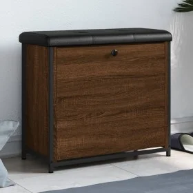Shoe bench with folding drawer brown oak 62x32x56 cm by , Benches for halls and storage - Ref: Foro24-835121, Price: 67,76 €,...