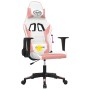 Silla gaming de masaje cuero sintético blanco y rosa en Sillas gaming | Comprar online en Foro24