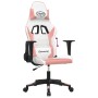 Silla gaming de masaje cuero sintético blanco y rosa en Sillas gaming | Comprar online en Foro24