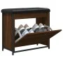 Shoe bench with folding drawer brown oak 62x32x56 cm by , Benches for halls and storage - Ref: Foro24-835121, Price: 67,76 €,...