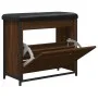 Shoe bench with folding drawer brown oak 62x32x56 cm by , Benches for halls and storage - Ref: Foro24-835121, Price: 67,76 €,...