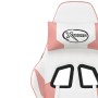 Silla gaming de masaje cuero sintético blanco y rosa en Sillas gaming | Comprar online en Foro24