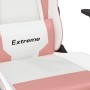 Silla gaming de masaje cuero sintético blanco y rosa en Sillas gaming | Comprar online en Foro24
