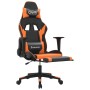 Silla gaming masaje y reposapiés cuero sintético negro naranja en Sillas gaming | Comprar online en Foro24