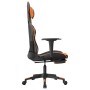 Silla gaming masaje y reposapiés cuero sintético negro naranja en Sillas gaming | Comprar online en Foro24