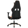 Silla gaming masaje y reposapiés cuero sintético negro naranja en Sillas gaming | Comprar online en Foro24
