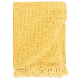 Manta de algodón amarillo mostaza 220x250 cm de vidaXL, Mantas - Ref: Foro24-133763, Precio: 53,08 €, Descuento: %