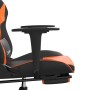 Silla gaming masaje y reposapiés cuero sintético negro naranja en Sillas gaming | Comprar online en Foro24