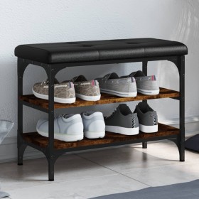 Shoe bench engineered wood smoked oak 62x32x47 cm by , Benches for halls and storage - Ref: Foro24-835154, Price: 57,83 €, Di...