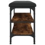 Shoe bench engineered wood smoked oak 62x32x47 cm by , Benches for halls and storage - Ref: Foro24-835154, Price: 57,83 €, Di...