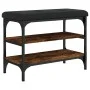 Shoe bench engineered wood smoked oak 62x32x47 cm by , Benches for halls and storage - Ref: Foro24-835154, Price: 56,92 €, Di...