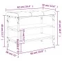 Shoe bench engineered wood smoked oak 62x32x47 cm by , Benches for halls and storage - Ref: Foro24-835154, Price: 56,92 €, Di...
