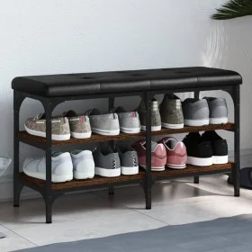 Shoe bench engineered wood oak brown 82x32x47 cm by , Benches for halls and storage - Ref: Foro24-835161, Price: 57,57 €, Dis...