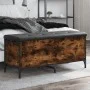 Engineered wood storage bench smoked oak 102x42x45 cm by , Benches for halls and storage - Ref: Foro24-835149, Price: 87,73 €...