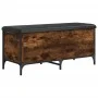 Engineered wood storage bench smoked oak 102x42x45 cm by , Benches for halls and storage - Ref: Foro24-835149, Price: 87,73 €...