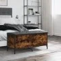 Engineered wood storage bench smoked oak 102x42x45 cm by , Benches for halls and storage - Ref: Foro24-835149, Price: 87,73 €...