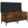 Engineered wood storage bench smoked oak 102x42x45 cm by , Benches for halls and storage - Ref: Foro24-835149, Price: 87,73 €...