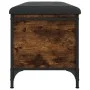 Engineered wood storage bench smoked oak 102x42x45 cm by , Benches for halls and storage - Ref: Foro24-835149, Price: 87,73 €...
