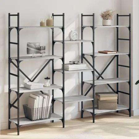 Sonoma gray engineered wood shelving 160x28.5x136.5 cm by , Bookcases and shelves - Ref: Foro24-838876, Price: 100,55 €, Disc...