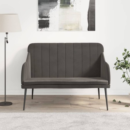 Banco de terciopelo gris oscuro 110x76x80 cm en Bancos | Comprar online en Foro24