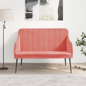 Banco de terciopelo rosa 110x76x80 cm en Bancos | Comprar online en Foro24