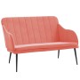 Banco de terciopelo rosa 110x76x80 cm en Bancos | Comprar online en Foro24