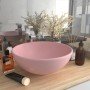 Lavabo de lujo redondo cerámica rosa mate 32,5x14 cm