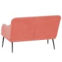 Banco de terciopelo rosa 110x76x80 cm en Bancos | Comprar online en Foro24
