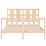 Estructura de cama de matrimonio con cabecero madera maciza de , Camas y somieres - Ref: Foro24-3192206, Precio: 142,27 €, De...