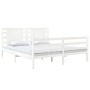 Solid white pine wood bed frame 150x200 cm by , Beds and slatted bases - Ref: Foro24-3104289, Price: 156,65 €, Discount: %