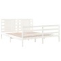 Solid white pine wood bed frame 150x200 cm by , Beds and slatted bases - Ref: Foro24-3104289, Price: 156,65 €, Discount: %