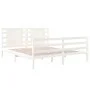 Solid white pine wood bed frame 150x200 cm by , Beds and slatted bases - Ref: Foro24-3104289, Price: 154,70 €, Discount: %