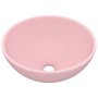 Lavabo de lujo redondo cerámica rosa mate 32,5x14 cm
