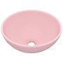 Lavabo de lujo redondo cerámica rosa mate 32,5x14 cm