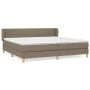 Box spring bed with taupe gray fabric mattress 200x200 cm by , Beds and slatted bases - Ref: Foro24-3126833, Price: 634,57 €,...