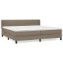 Box spring bed with taupe gray fabric mattress 200x200 cm by , Beds and slatted bases - Ref: Foro24-3129741, Price: 657,64 €,...