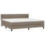 Box spring bed with taupe gray fabric mattress 200x200 cm by , Beds and slatted bases - Ref: Foro24-3129741, Price: 657,64 €,...