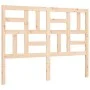 Double bed frame with solid wood headboard by , Beds and slatted bases - Ref: Foro24-3193051, Price: 135,01 €, Discount: %