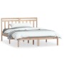 Estructura cama doble pequeña madera maciza 135x190 cm de , Camas y somieres - Ref: Foro24-3100564, Precio: 146,26 €, Descuen...