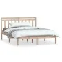 Small double bed frame solid wood 135x190 cm by , Beds and slatted bases - Ref: Foro24-3100564, Price: 141,55 €, Discount: %