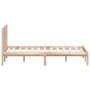 Estructura cama doble pequeña madera maciza 135x190 cm de , Camas y somieres - Ref: Foro24-3100564, Precio: 146,26 €, Descuen...