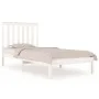 Estructura de cama madera maciza de pino blanco 100x200 cm de , Camas y somieres - Ref: Foro24-3103834, Precio: 114,42 €, Des...