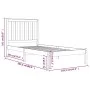 Massives Bettgestell aus weißem Kiefernholz, 100 x 200 cm von , Betten und Lattenroste - Ref: Foro24-3103834, Preis: 114,42 €...