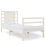 Massives Bettgestell aus weißem Kiefernholz, 75 x 190 cm von , Betten und Lattenroste - Ref: Foro24-3104244, Preis: 117,25 €,...